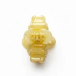 Hair claw clip spring mechanism back view, yellow glitter resin