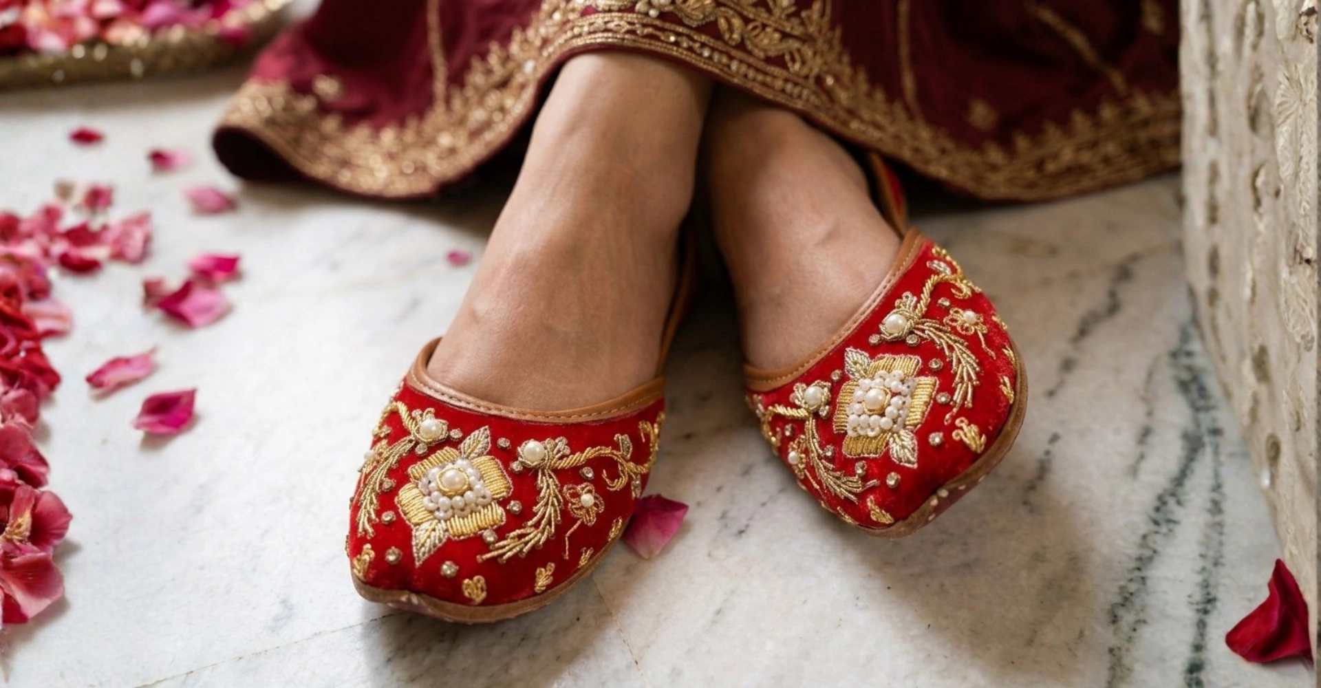 Pakistani woman wearing baby blue paint splatter floral hair claw clip in a sleek low bun at vanity mirror – buy hair catcher online Pakistan – Applique Threads